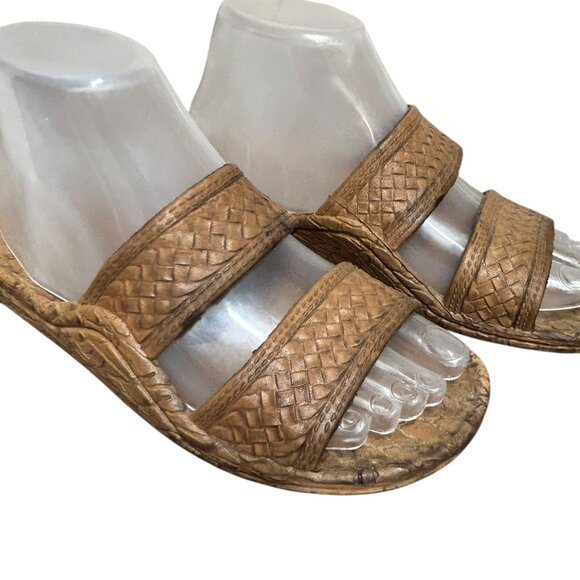 Pali Hawaii Womens Jesus Sandals Size 7 Brown Rubber Comfort - Picture 4 of 7